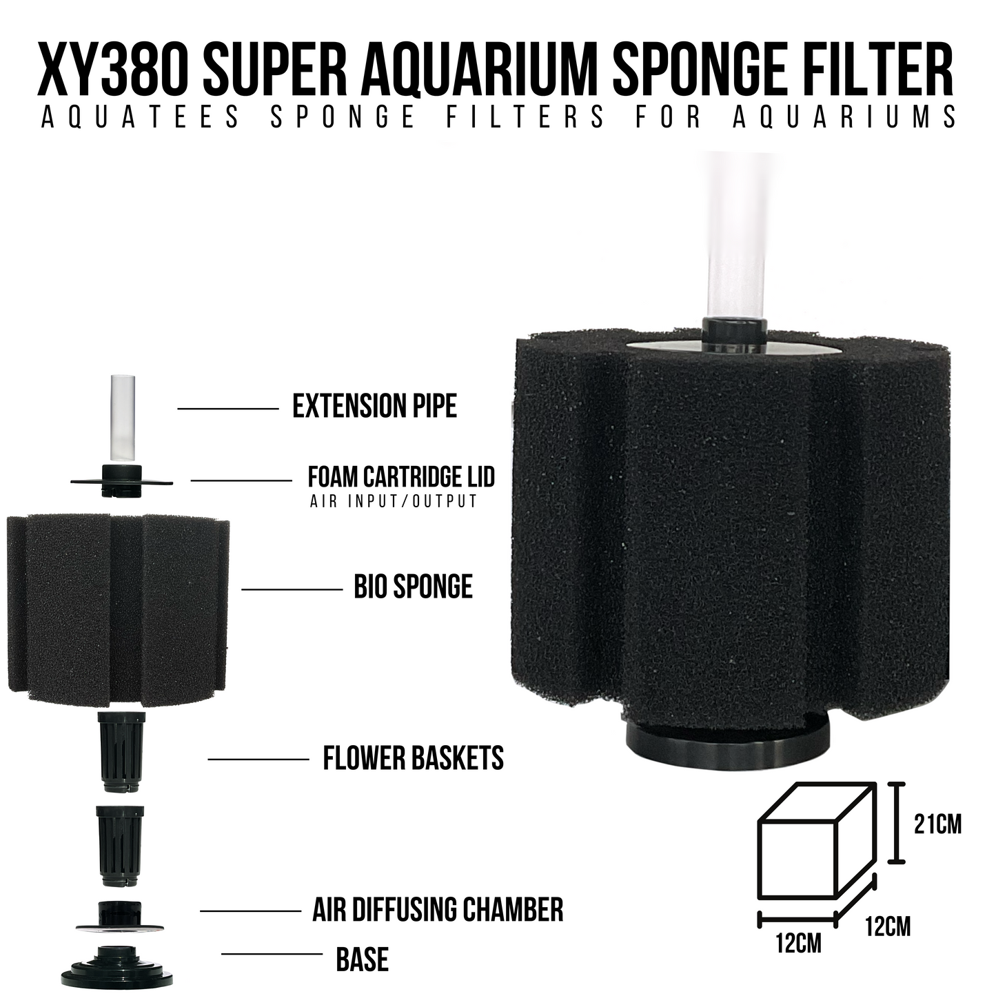 Aquatees Jumbo Bio Sponge Filters XY-Series