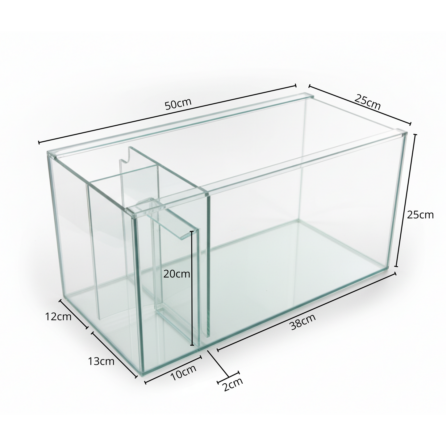 Aquatees AquaSystem - Glass Fish Tank With Side Sump