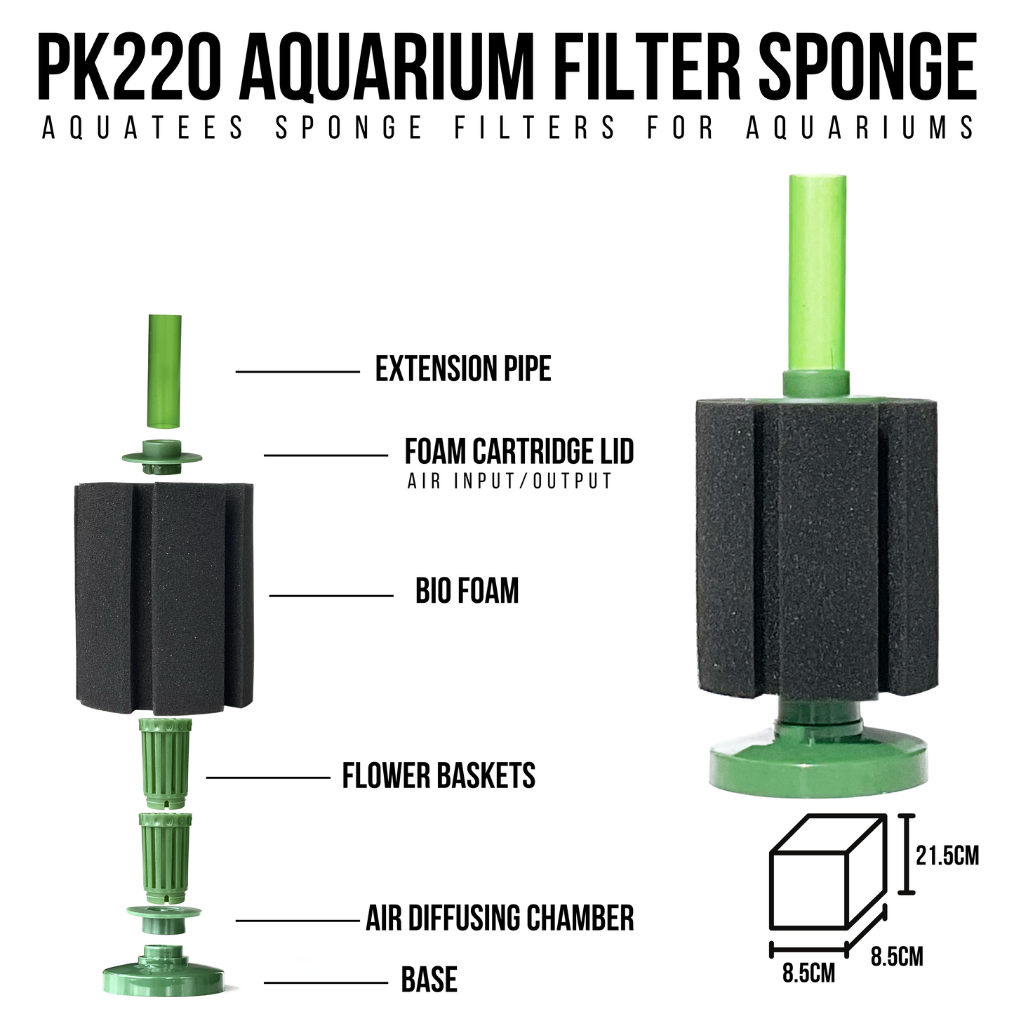 Aquatees Medium Bio Sponge Filters PK-Series