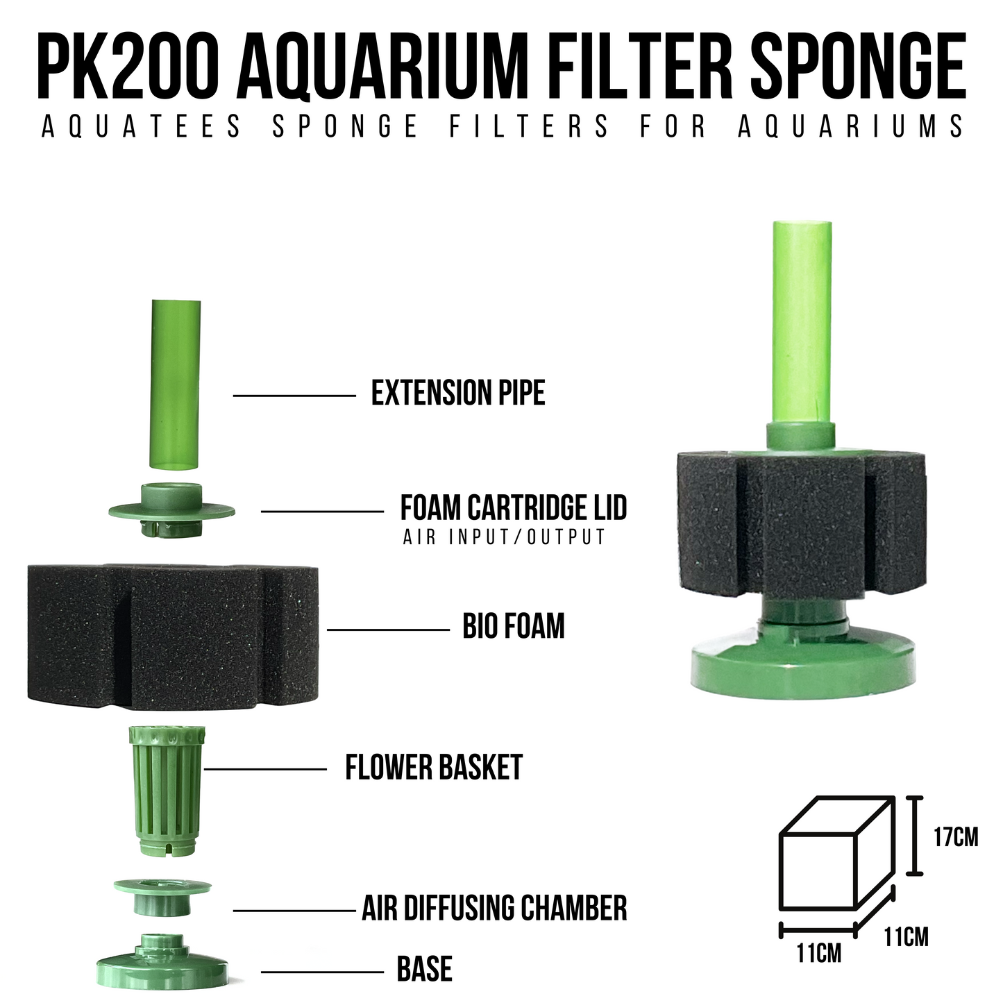 Aquatees Medium Bio Sponge Filters PK-Series
