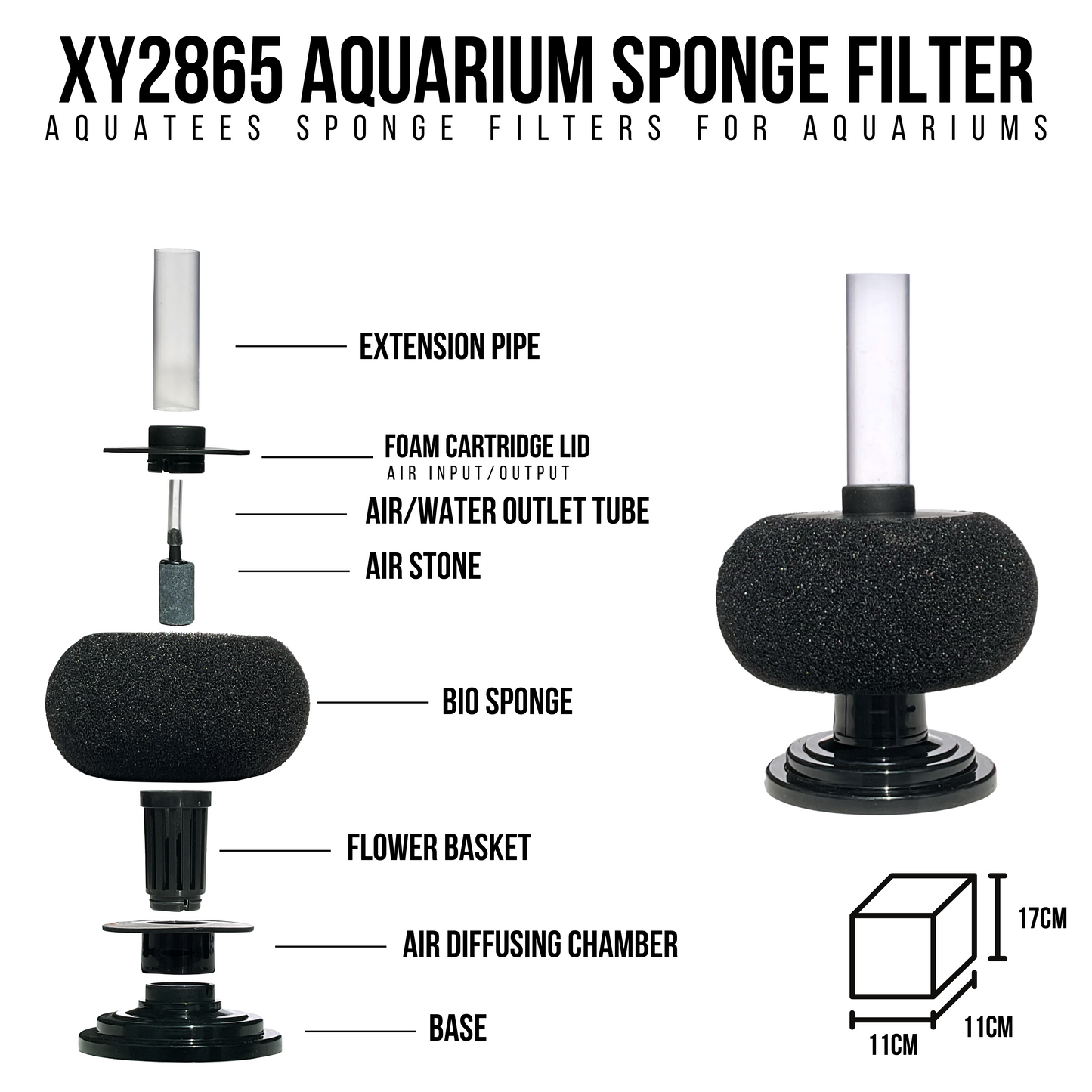 Aquatees Round Bio Sponge Filters XY-Series