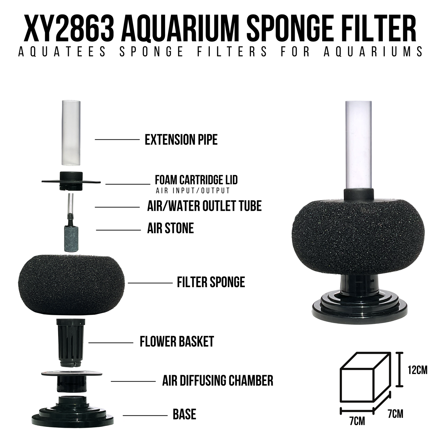 Aquatees Round Bio Sponge Filters XY-Series
