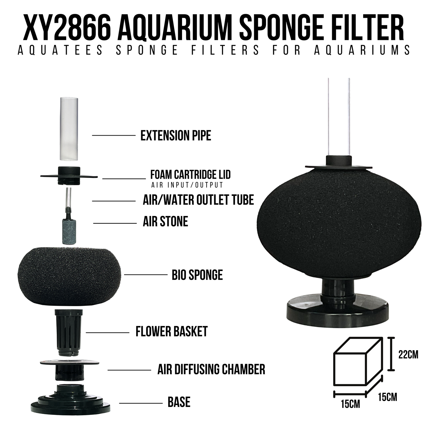 Aquatees Round Bio Sponge Filters XY-Series