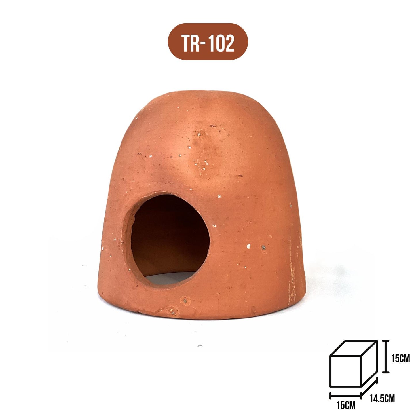 Aquatees Aquarium Hiding Caves - Ceramic/Terracotta