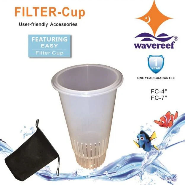 WAVEREEF Reefer Filter Media Cup + Filter Bag 4'' 10cm