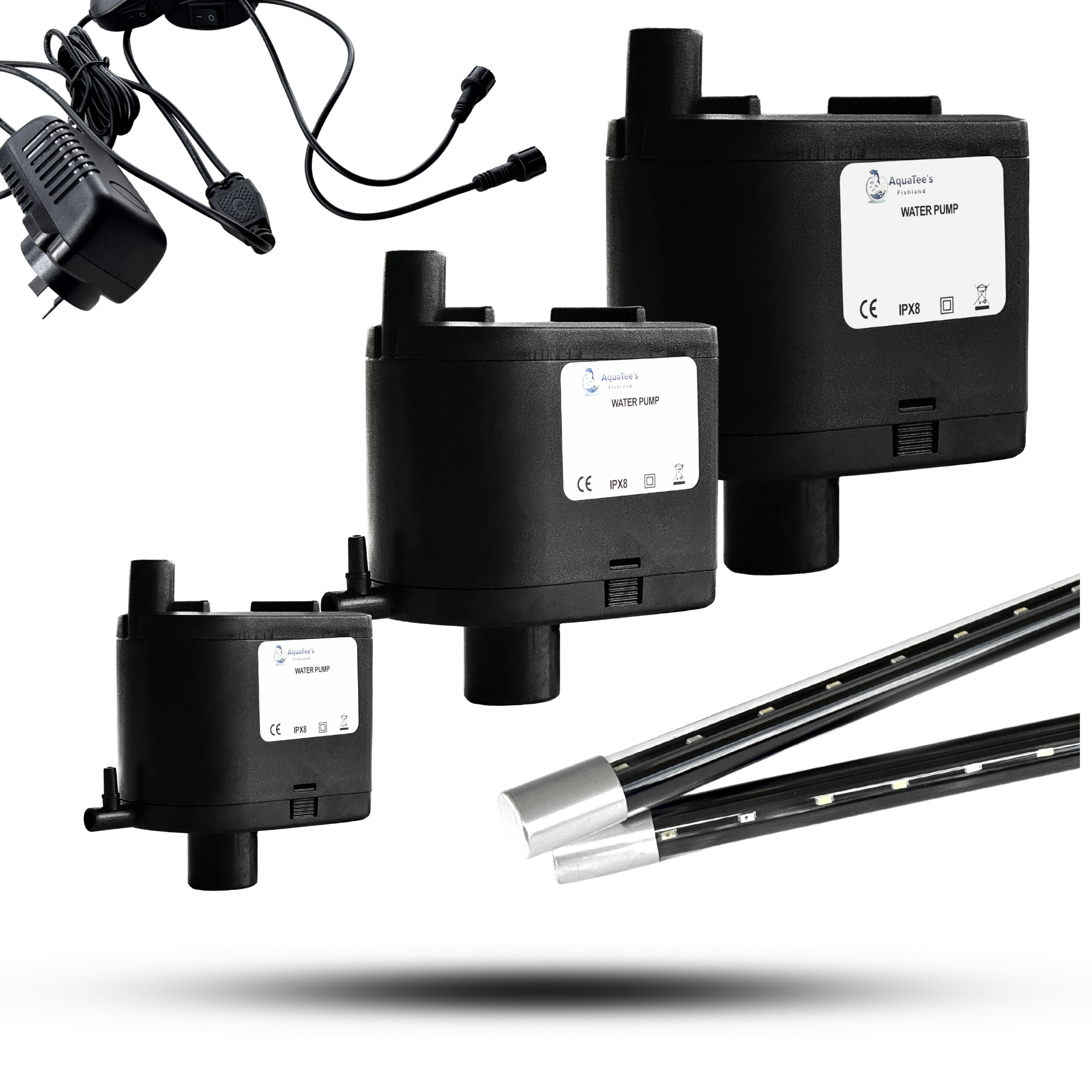 Aquatees Luxury Fish Tank Aquarium Spare Parts - Water Pumps & LED Lights