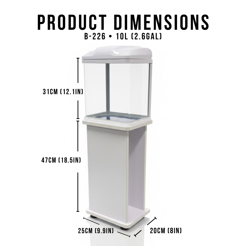 Aquatees B226 | 10L Luxury Aquarium & Integrated Storage Cabinet