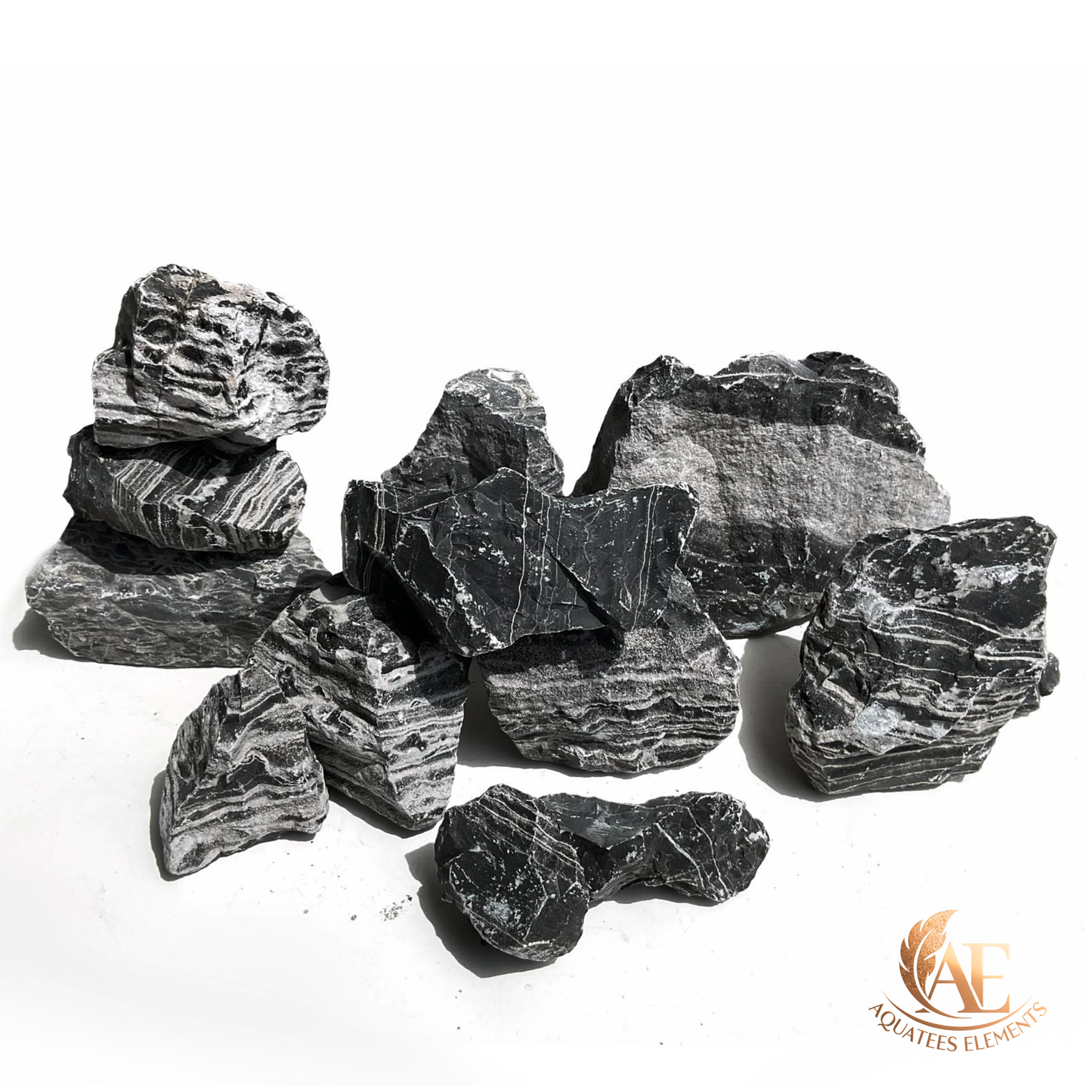 Aquatees Elements - Black & White Line Stone