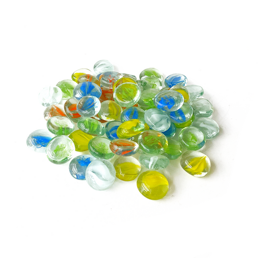 Aquatees Mixed Color Glass Marble Pebble Decor