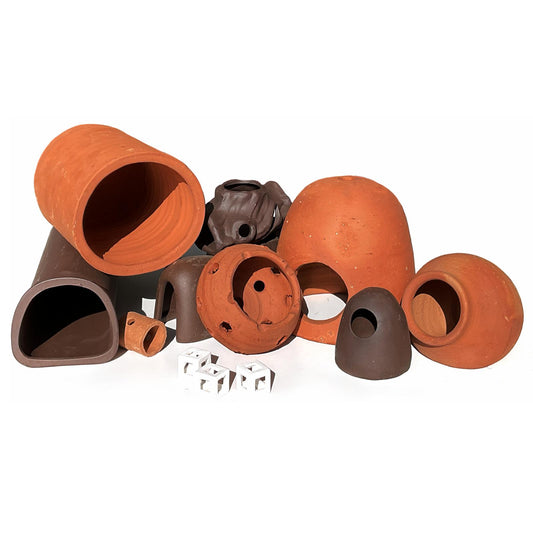 Aquatees Aquarium Hiding Caves - Ceramic/Terracotta